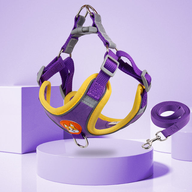 Collars, Leashes, and Harnesses - Reflective Pet Harness And Leash Set