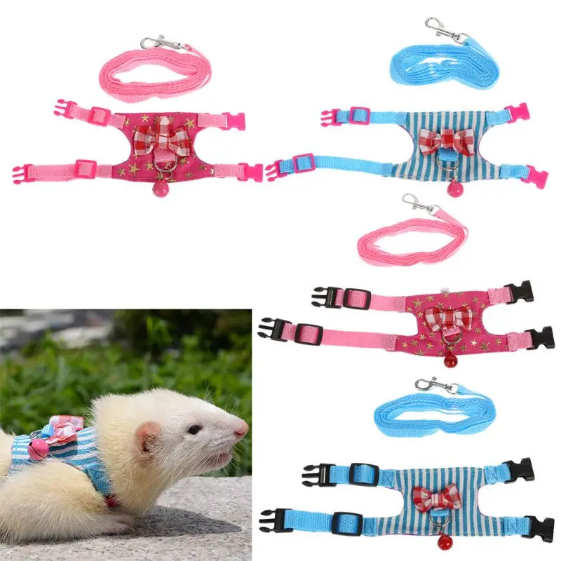 Collars, Leashes, and Harnesses -  Harness Leash Set for Ferret Guinea Pig Small Pet Chest Strap