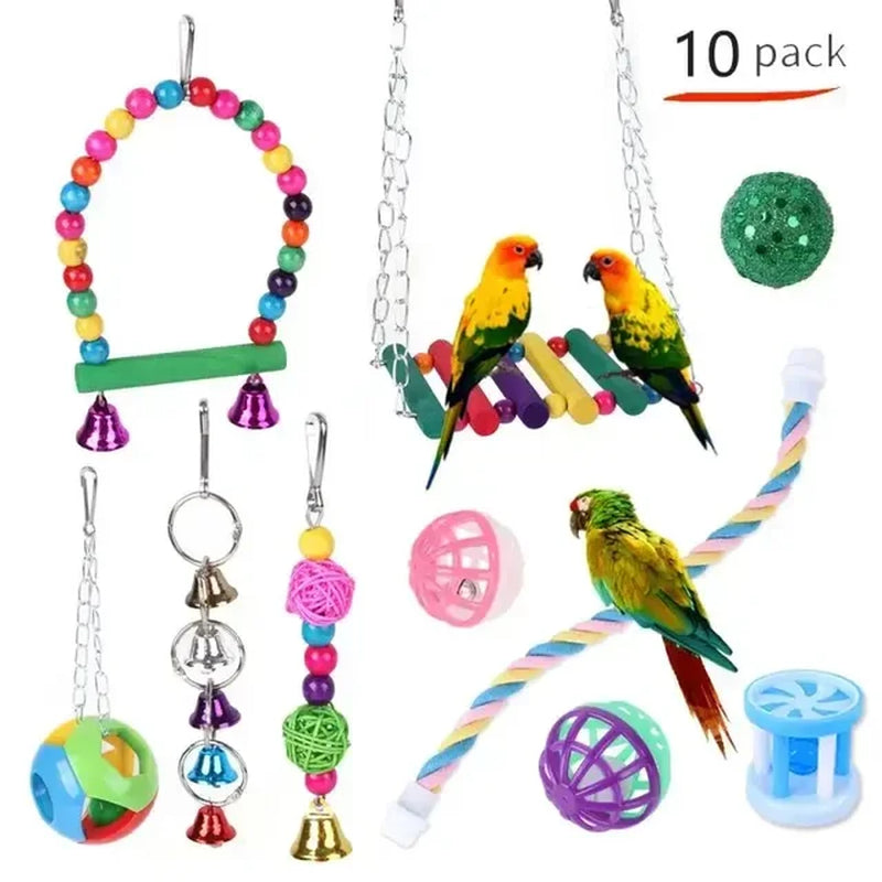 Toy - Parrot Training Bird Toy Swing Ball Bell Standing