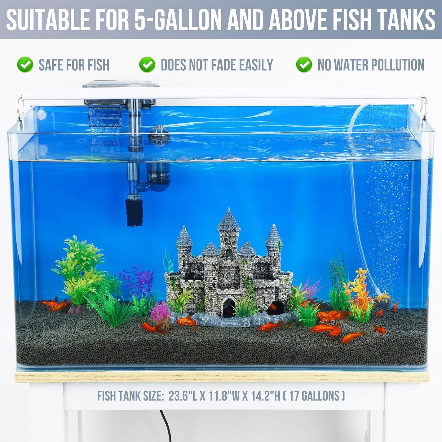 Substrate and Decorations - Aquarium Plants:Aquarium Castle Decorations Fish Tank Castle Decorations Ornaments (Style C)