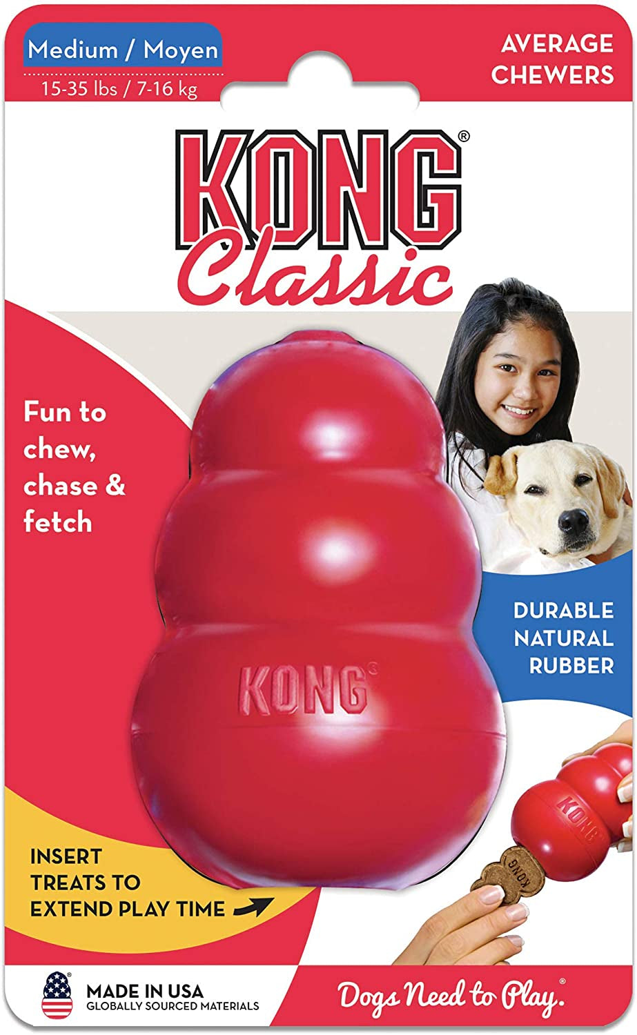 Toy - Classic Stuffable Dog Toy - Treat-Filling Capabilities & Erratic Bounce