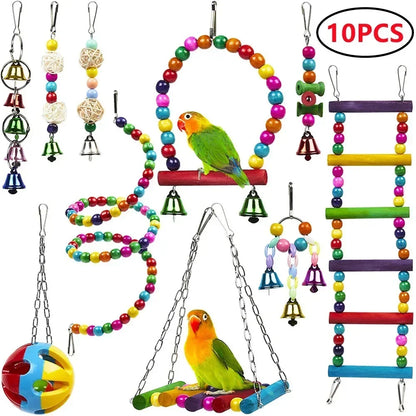 Toy - Parrot Training Bird Toy Swing Ball Bell Standing