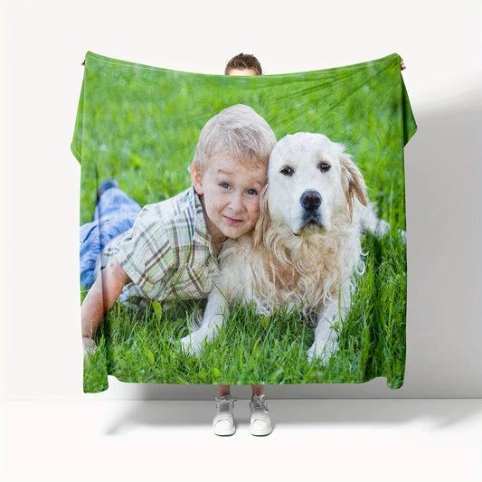 Customized Products - Custom Blanket with Photo Text Personalized Blanket Custom Gift Blanket Soft for Pet Puppey Kitty Father Mother Birthday Wedding