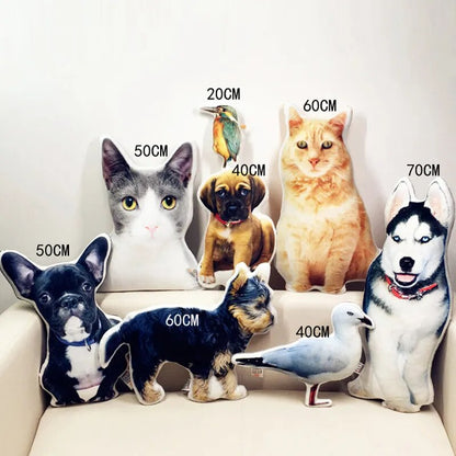 Customized Products - Photo Customization DIY Dog Cushion Pet Plush Toys Dolls Stuffed Animal Cat Pillow Sofa Car Decorative Christmas Present Gift