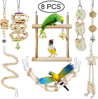 Toy - Parrot Training Bird Toy Swing Ball Bell Standing