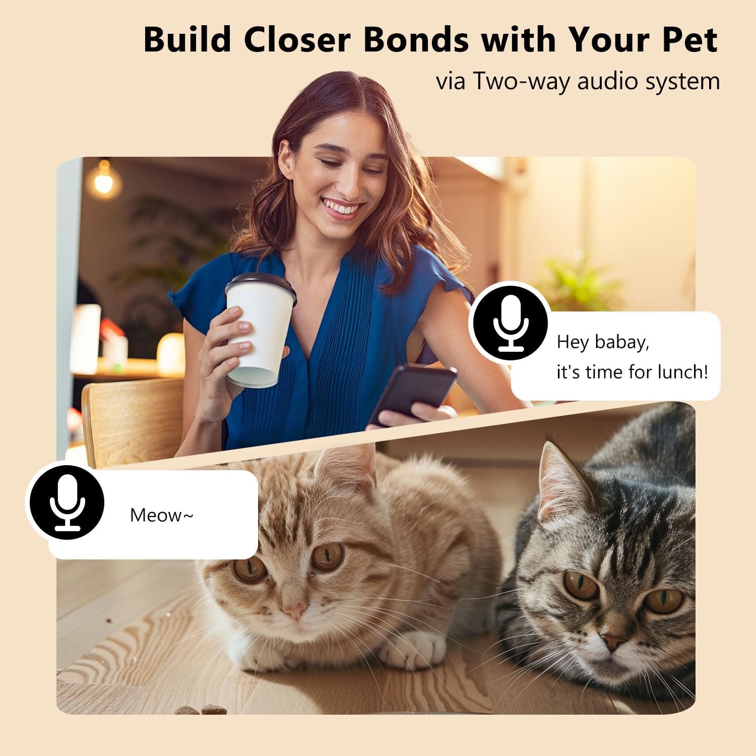 Feeding Accessories - Automatic Cat Feeder with Camera, 1080P Live Video with Night Vision, 6L/25 Cups Timed Cat Food Dispenser for Remote Feeding, 2-Way Audio, Smart Pet Feeder for Cats and Dogs with App Control