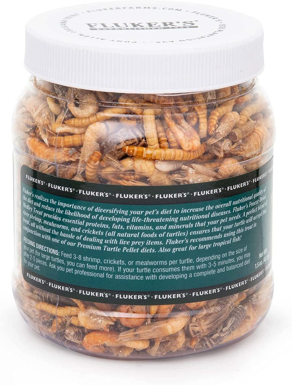 Food Treats - Medley Treat for Aquatic Turtles, River Shrimp, Mealworms, and Crickets, 1.5 Oz