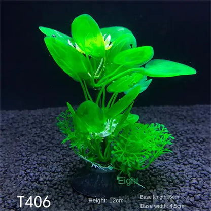 Substrate and Decorations - Artificial Aquarium Decor Plants 12 Kinds Water Weeds Ornament Aquatic Plant Fish Tank Grass Decoration Accessories 14Cm