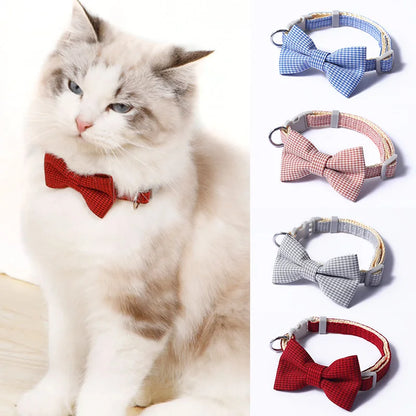 Apparel and Accessories - Plaid Print Pet Bow Tie Collar