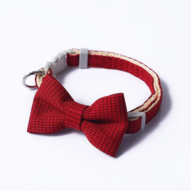 Apparel and Accessories - Plaid Print Pet Bow Tie Collar