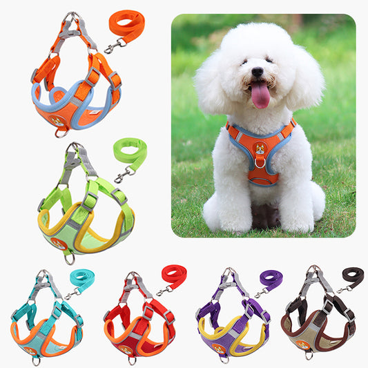 Collars, Leashes, and Harnesses - Reflective Pet Harness And Leash Set