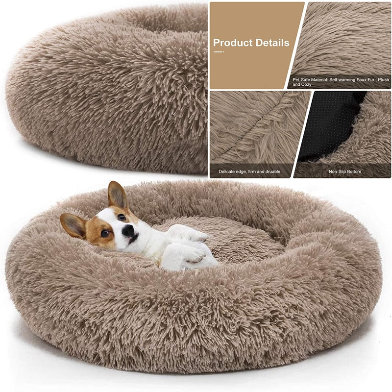 Bedding and Crates: - Pet Dog Bed Comfortable Donut Cuddler